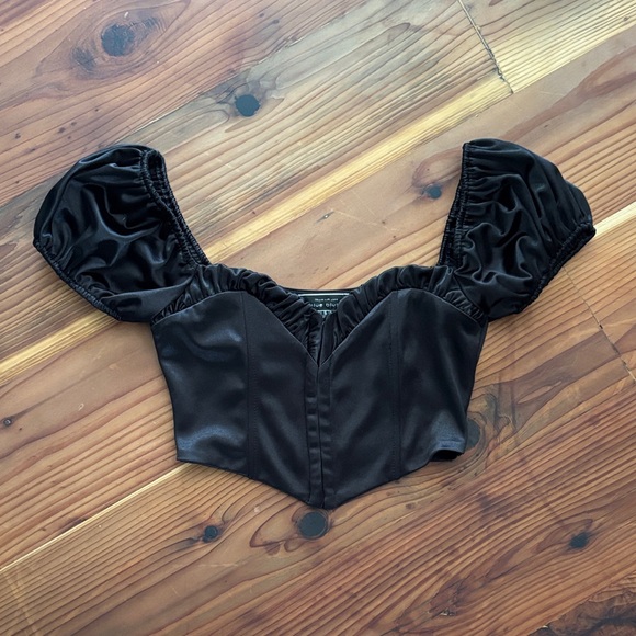 Blue Blush Tops - Black Crop Top